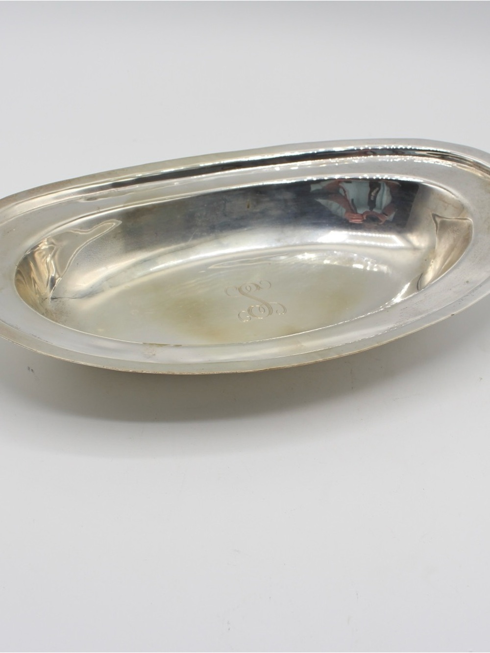 Vintage Silverplate Bread Bowl, Monogram "S"